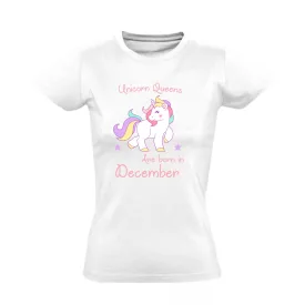 Unicorn queens are born in December női póló (fehér)