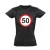 50. születésnap tábla női póló (fekete)