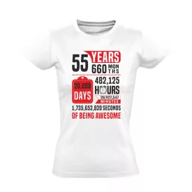 55 years of being awesome női póló (fehér)