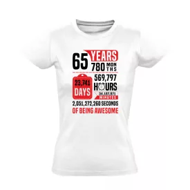 65 évnyi adat női póló (fehér)