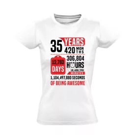 35 évnyi adat női póló (fehér)