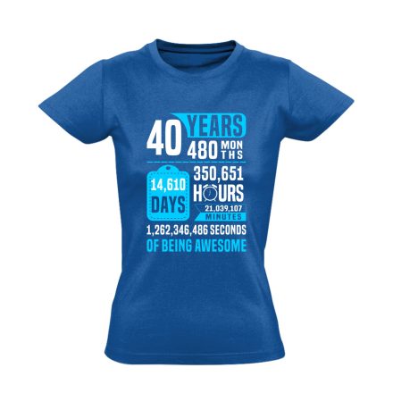 40 évnyi adat női póló (kék)