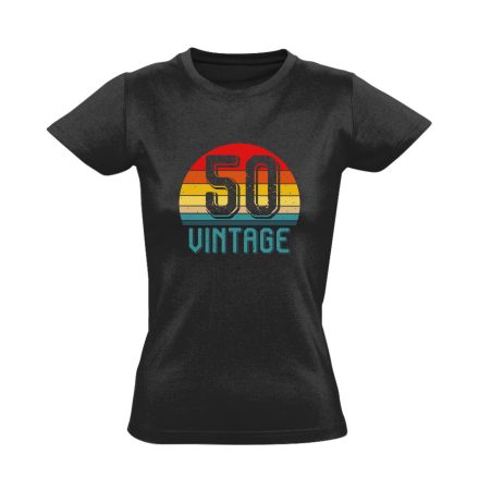 Vintage 50 női póló (fekete)