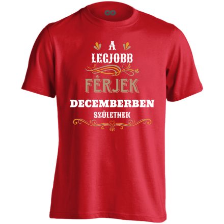 Legjobb férj a decemberi férfi póló (piros)