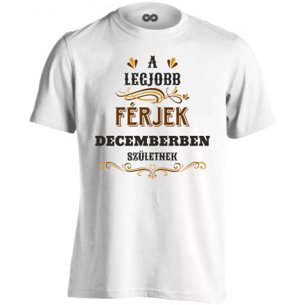 Legjobb férj a decemberi férfi póló (fehér)