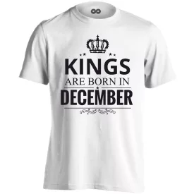 Kings are born in December férfi póló (fehér)