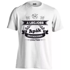 A decemberi apák a legjobbak férfi póló (fehér)