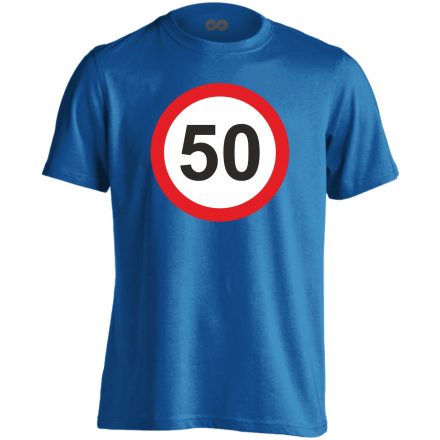 50. születésnap tábla férfi póló (kék)