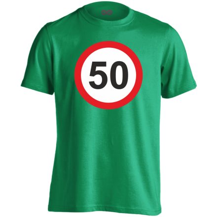 50. születésnap tábla férfi póló (zöld)