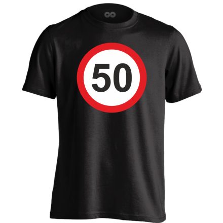 50. születésnap tábla férfi póló (fekete)