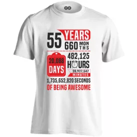 55 years of being awesome férfi póló (fehér)