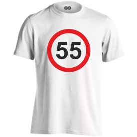 55. születésnap tábla férfi póló (fehér)