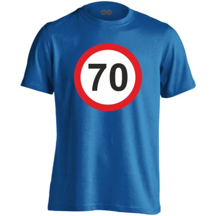 70. születésnap tábla férfi póló (kék)