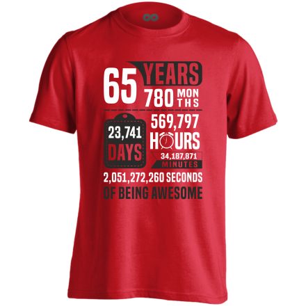 65 évnyi adat férfi póló (piros)