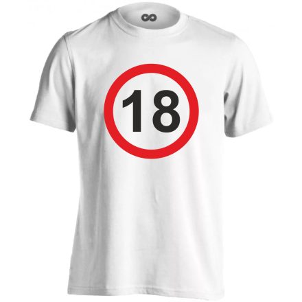 18. születésnap tábla férfi póló (fehér)