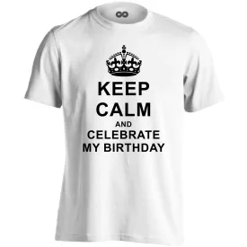 Keep calm and celebrate férfi póló (fehér)