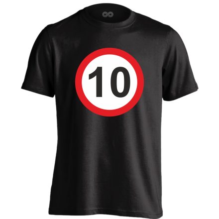 10. születésnap tábla férfi póló (fekete)