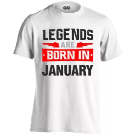 Legends are born in january #1 férfi póló (fehér)