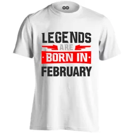 Legends are born in february #2 férfi póló (fehér)