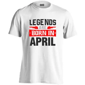 Legends are born in April #4 férfi póló (fehér)