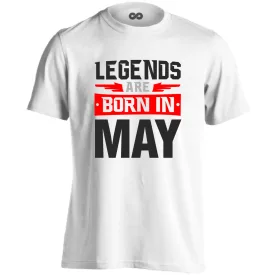 Legends are born in May #5 férfi póló (fehér)