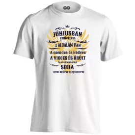 Júniusban születtem, 3 oldalam van férfi póló (fehér)