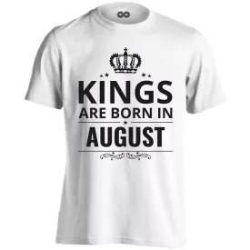 Kings are born in August férfi póló (fehér)