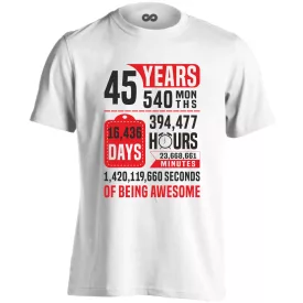 45 years of being awesome férfi póló (fehér)