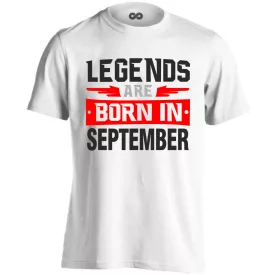 Legends are born in September #9 férfi póló (fehér)