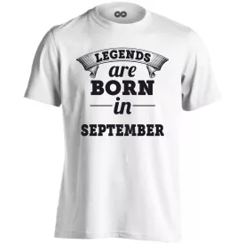 Legends are born in September férfi póló (fehér)