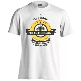 Legjobb traktoros - október férfi póló (fehér)