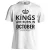 Kings are born in October férfi póló (fehér)