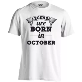 Legends are born in October férfi póló (fehér)