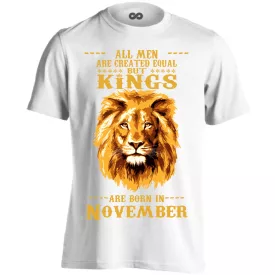 Kings are born in november férfi póló (fehér)