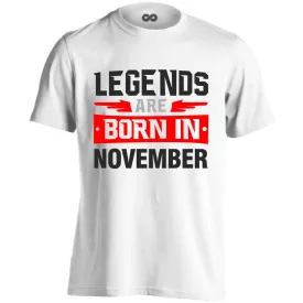 Legends are born in November #11 férfi póló (fehér)