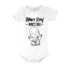 NincsHajNincsBaj rövidujjú patentos body (fehér)