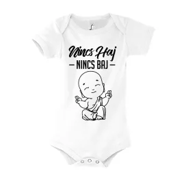 NincsHajNincsBaj rövidujjú patentos body (fehér)