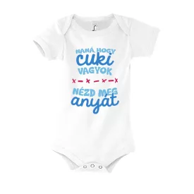 AnyaCukiÉnIsCuki rövidujjú patentos body (fehér)