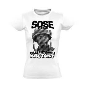 "Sose nyomd fullba" filmes női póló (fehér)