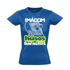 "Húsos barack" filmes női póló (kék)