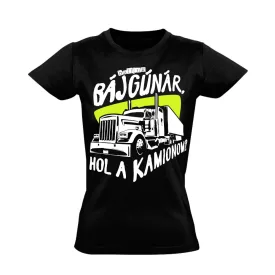 "Hol a kamionom?" filmes női póló (fekete)