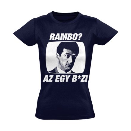 "Rambo?" filmes női póló (tengerészkék)