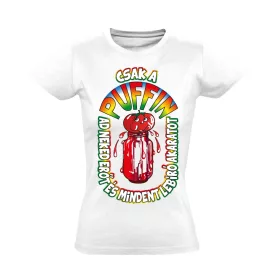 CsakAPuffin filmes női póló (fehér)