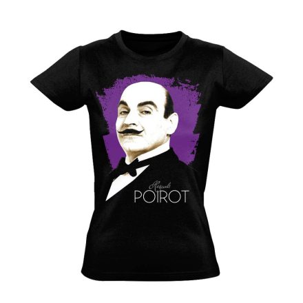 PoirotPortré filmes női póló (fekete)