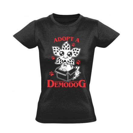 Adopt A Demodog női póló (fekete)