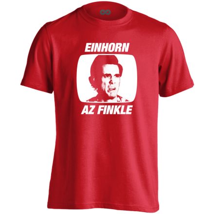 Régi einhorn az finkle filmes férfi póló (piros)