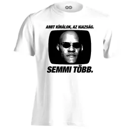   "Amit kínálok, az igazság" filmes férfi póló (fehér)