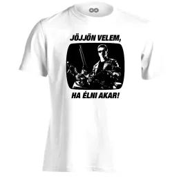"Jöjjön velem" filmes férfi póló (fehér)