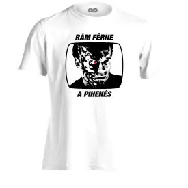 "Pihenés" filmes férfi póló (fehér)