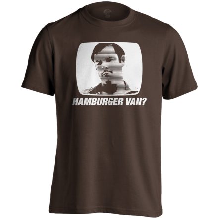 "Hamburger van?" filmes férfi póló (csokoládébarna)
